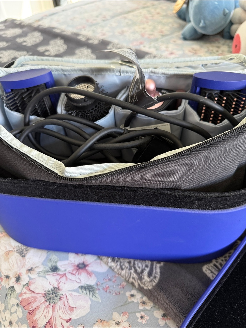 Dyson Blue and Black Styling Case with Attachments